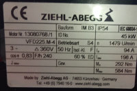 Ziehl-Abegg Luftgekühlter Fußmotor VFD225.M-4 45KW