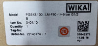 Wika PGS43.100&hellip;LM-F50 Druckmessger&auml;t mit...