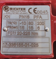 Richter ball valve with Nobro 20BMGD40n10 PFA DN40 PN16